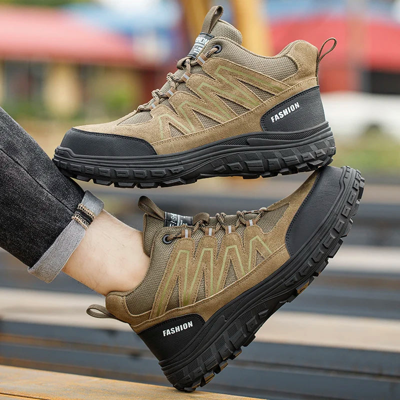 Calzado de seguridad para hombre, zapatos de trabajo con puntera de plástico antiaplastamiento y antiperforación, aislantes, para exteriores, informales, botas de protección laboral, calzado seguro.