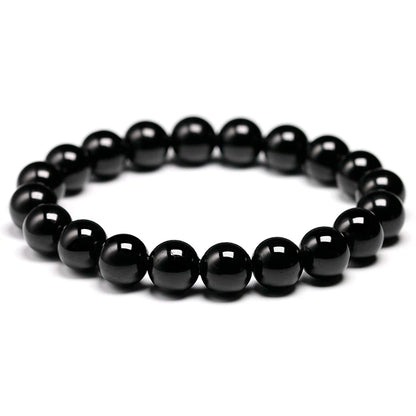 Pulsera de turmalina negra natural, pulsera de cuentas de piedra, pulsera energética de gemas para hombres, pulsera energética de yoga, hecha a mano, regalo para mujeres