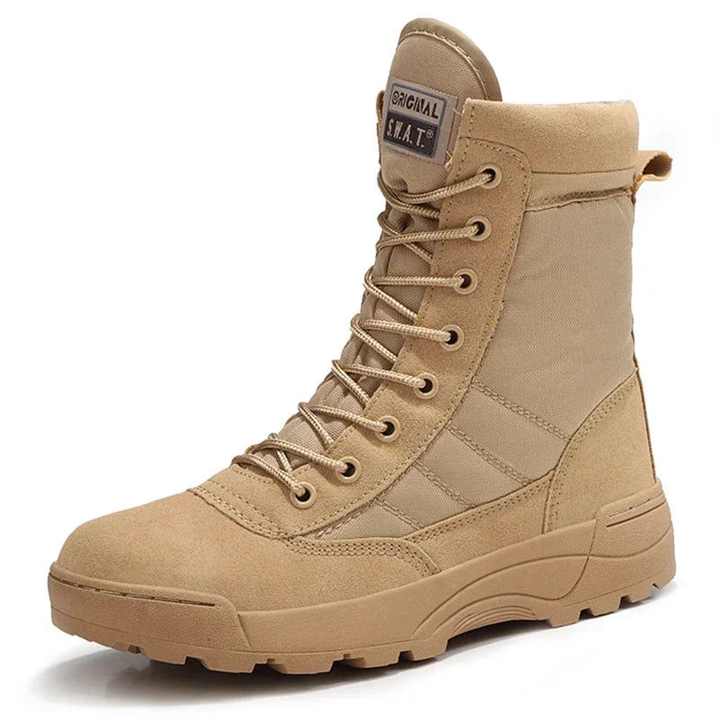 Botas de combate para hombre, botines tácticos de caña alta (tallas 36-46), calzado de seguridad para trabajo, botas de motociclista.