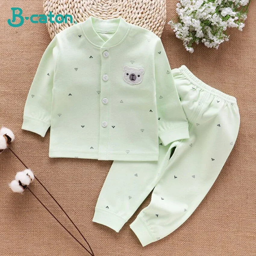 Ropa de bebé, ropa interior, camisetas y pantalones para niños, pijama para recién nacidos, conjuntos de algodón 100 % para el hogar, ropa cálida de otoño para niños y niñas.