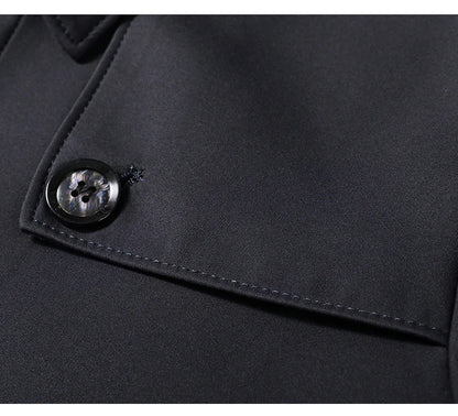 Abrigo tipo gabardina Maxbarley para hombre, estilo coreano, ligero, de lujo, de un solo botón, chaqueta larga cortavientos, colección primavera-otoño 2025, marca, con solapa.