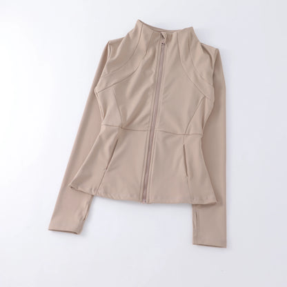 Chaqueta deportiva para mujer, camiseta de yoga, ajustada, de manga larga, para correr, pilates y fitness