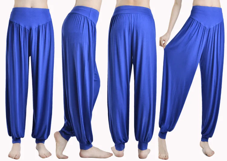 Pantalones de yoga para mujer, pantalones deportivos de talla grande para mujer, leggings de yoga, pantalones bombachos coloridos, pantalones de baile, yoga y taichí, pantalones de modal para mujer.