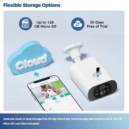 Cámara solar exterior ALEVIO, cámara de seguridad inalámbrica WiFi, 2.5K, ultra larga duración en espera, luz PIR, visión nocturna a color, detección por IA.