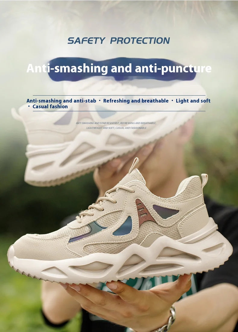 Zapatos de seguridad ligeros para hombre y mujer, zapatos de trabajo con puntera de acero, botas de trabajo, zapatillas deportivas transpirables para hombre y mujer, botas tácticas