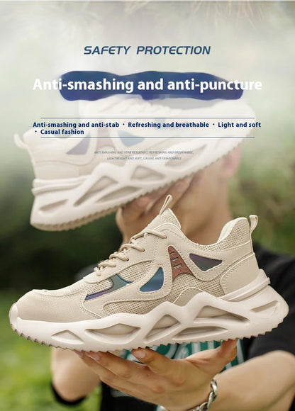 Zapatos de seguridad ligeros para hombre y mujer, zapatos de trabajo con puntera de acero, botas de trabajo, zapatillas deportivas transpirables para hombre y mujer, botas tácticas