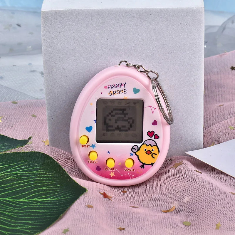 Mascotas electrónicas, juguetes virtuales, Tamagotchi, animales cibernéticos nostálgicos, juguetes digitales para niños.