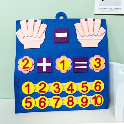 Tablero de fieltro Montessori para matemáticas cognitivas, educación temprana, iluminación, juguetes para niños, regalos