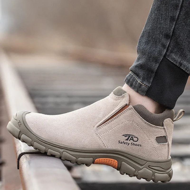 Botas de seguridad de soldadura de corte bajo para hombre, zapatos de trabajo de construcción antiaplastamiento, zapatos indestructibles a prueba de pinchazos, botas de trabajo de seguridad.