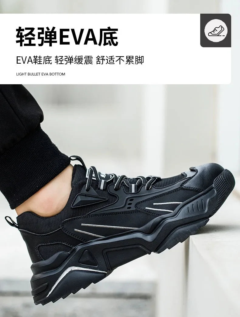 Safety Shoes Lightweight Breathable Steel Toe Anti Smash Puncture Proof Kevlar Soft Sole Insulated Work Sneakers for Men Women