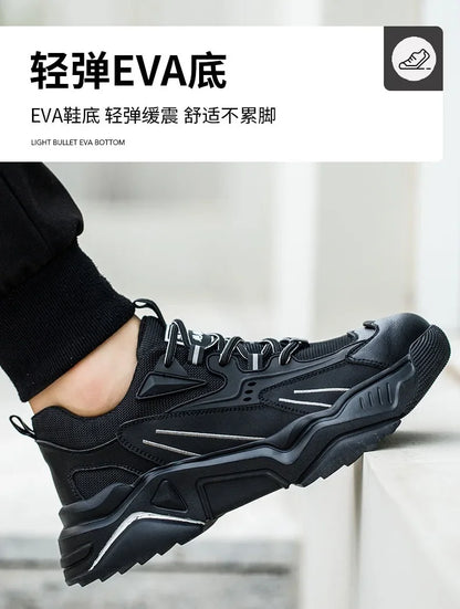Safety Shoes Lightweight Breathable Steel Toe Anti Smash Puncture Proof Kevlar Soft Sole Insulated Work Sneakers for Men Women