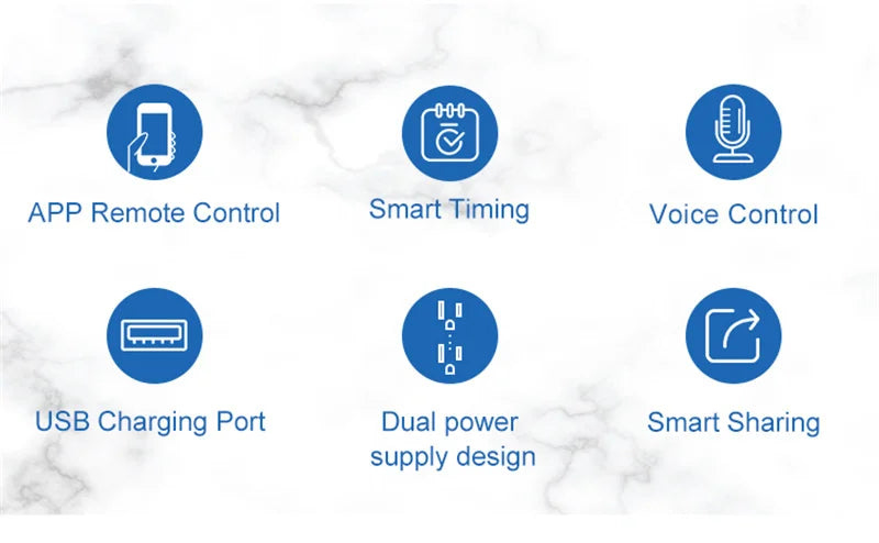 Enchufe inteligente Milfra Wifi de doble pared con toma de corriente estadounidense, puerto de carga USB, encendido/apagado, control remoto por voz mediante la aplicación Tuya Smart Life.