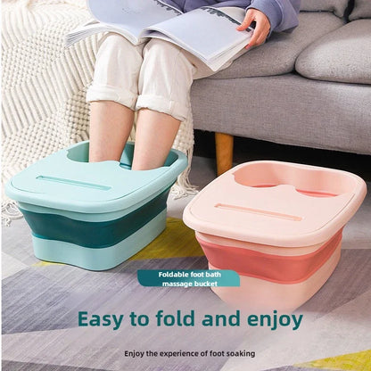 Cubo de masaje para pediluvio plegable, cubo de remojo, lavabo plegable, cubo para baño de pies de spa, bañera de sauna doméstica, bañera de pedicura