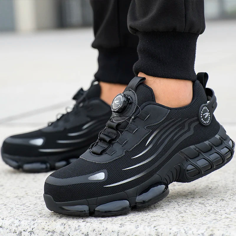Small Size Rotary Buckle Work Safety Shoes For Men Air Soft Sole Lightweight Protective Work Sneakers Men and Women Shoes