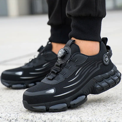 Small Size Rotary Buckle Work Safety Shoes For Men Air Soft Sole Lightweight Protective Work Sneakers Men and Women Shoes