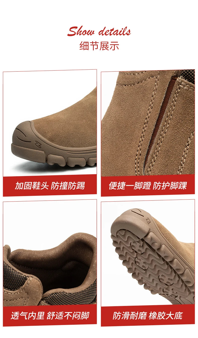 Zapatos de seguridad cómodos para el trabajo, botas de seguridad para hombre, zapatos de trabajo con puntera de acero, botas de trabajo para hombre, zapatillas de seguridad anti-puñaladas