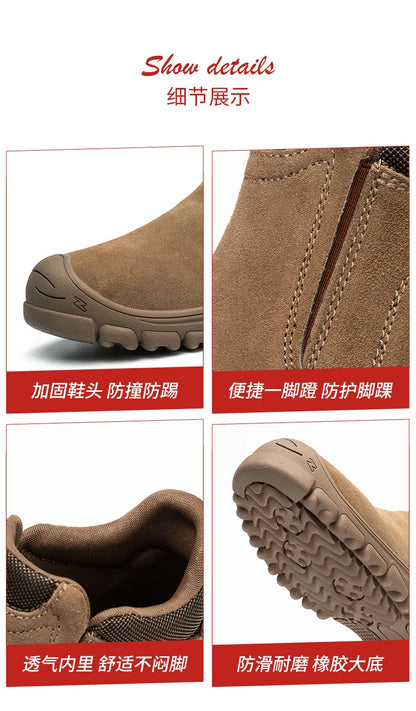 Zapatos de seguridad cómodos para el trabajo, botas de seguridad para hombre, zapatos de trabajo con puntera de acero, botas de trabajo para hombre, zapatillas de seguridad anti-puñaladas