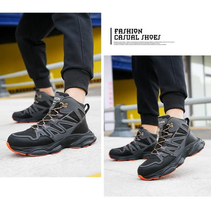 Botas de seguridad indestructibles para hombre, anti-aplastamiento, anti-perforación, para trabajos de construcción, con puntera de acero, botas de trabajo para hombre, calzado de seguridad laboral.