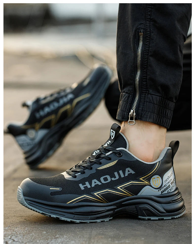 Zapatos de seguridad ligeros para hombre, antirotura, antipinchazos, zapatillas de trabajo, botas de seguridad protectoras, zapatos de trabajo con puntera de acero.