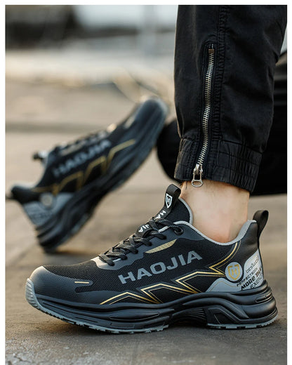 Zapatos de seguridad ligeros para hombre, antirotura, antipinchazos, zapatillas de trabajo, botas de seguridad protectoras, zapatos de trabajo con puntera de acero.