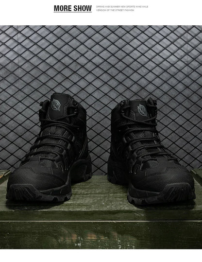 Botas tácticas impermeables de caña alta para hombre, ideales para senderismo, talla grande 47. Zapatillas deportivas para exteriores, botas de senderismo antideslizantes, botas de moto para hombre.