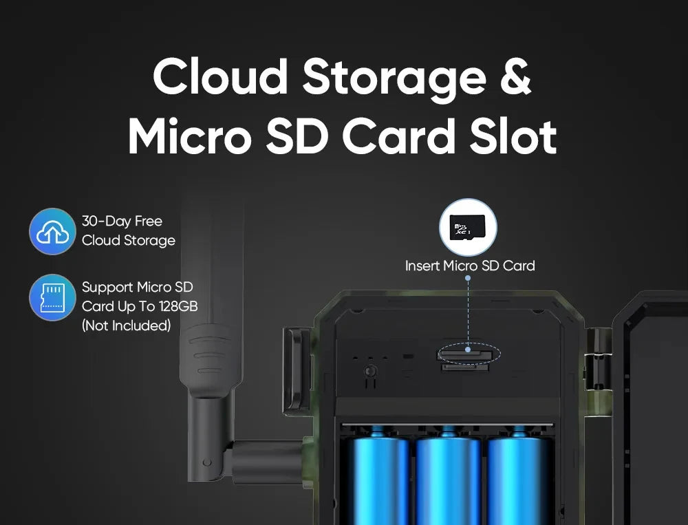 Cámara de rastreo 4G LTE con energía solar, 4MP, PIR, visión nocturna activada por movimiento, inalámbrica, celular, para caza de fauna silvestre Ucon