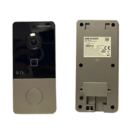 Videoportero IP Hikvision original con cámara de 2 MP, WiFi PoE, estación de puerta para villa, módulo lector de tarjetas integrado, IP65 DS-KV6113-WPE1(C)