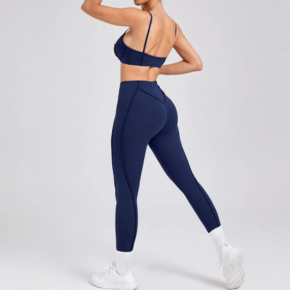2025 New Yoga Set  2Pcs Sports Suit Women Sexy Workout Bra Suit Running Gym High Waist Legging Quick Dry Tight Yoga Clothing