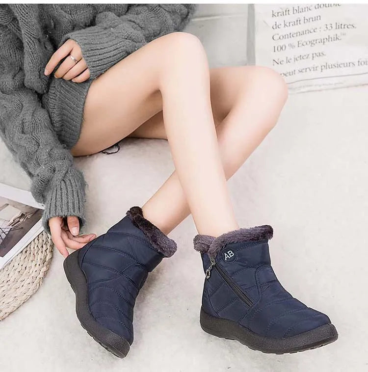 Botas de nieve para mujer, zapatos casuales para mujer, botines impermeables para mujer, botines ligeros de talla grande, botas de invierno para niñas