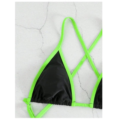 Traje de baño de una pieza con cuello halter y ribete en contraste para mujer, traje de baño sexy para playa de verano