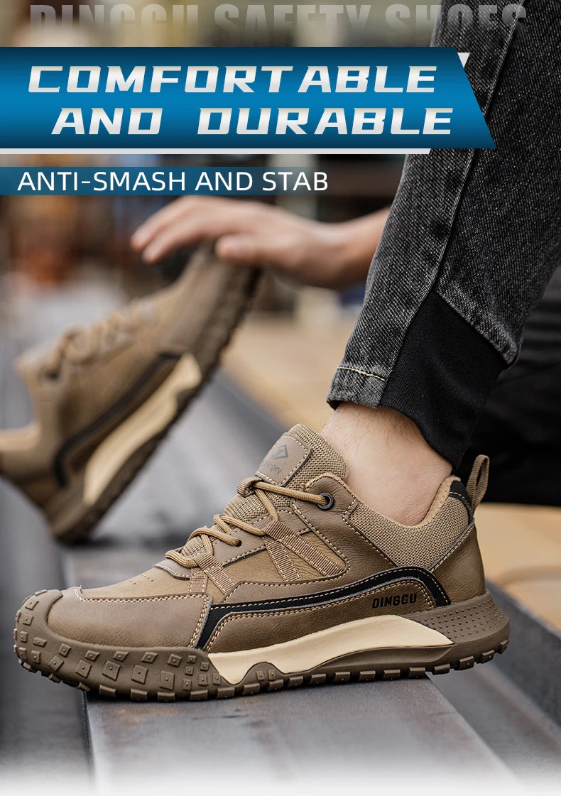 Zapatos de seguridad para hombre, zapatillas de trabajo, botas de seguridad indestructibles, zapatos ajustables con puntera de acero, zapatos deportivos de seguridad, dropshipping