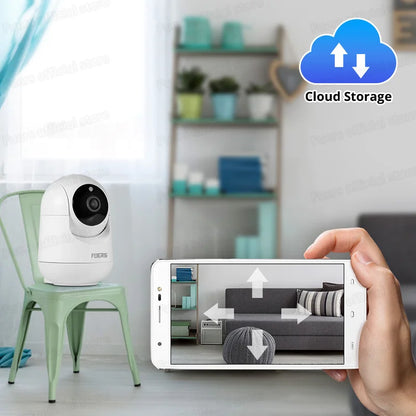 Cámara WiFi Fuers de 5 MP, Tuya Smart Home, cámara de vigilancia IP inalámbrica para interiores, detección IA, seguimiento automático, monitor de seguridad para bebés.