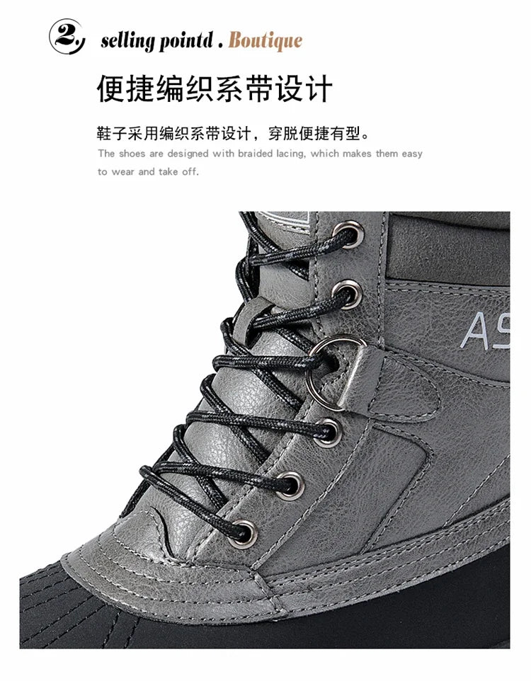 Botas de nieve de invierno para hombre, talla grande 47, para exteriores, para entrenamiento, trabajo, impermeables, antideslizantes, mantienen el calor en invierno.