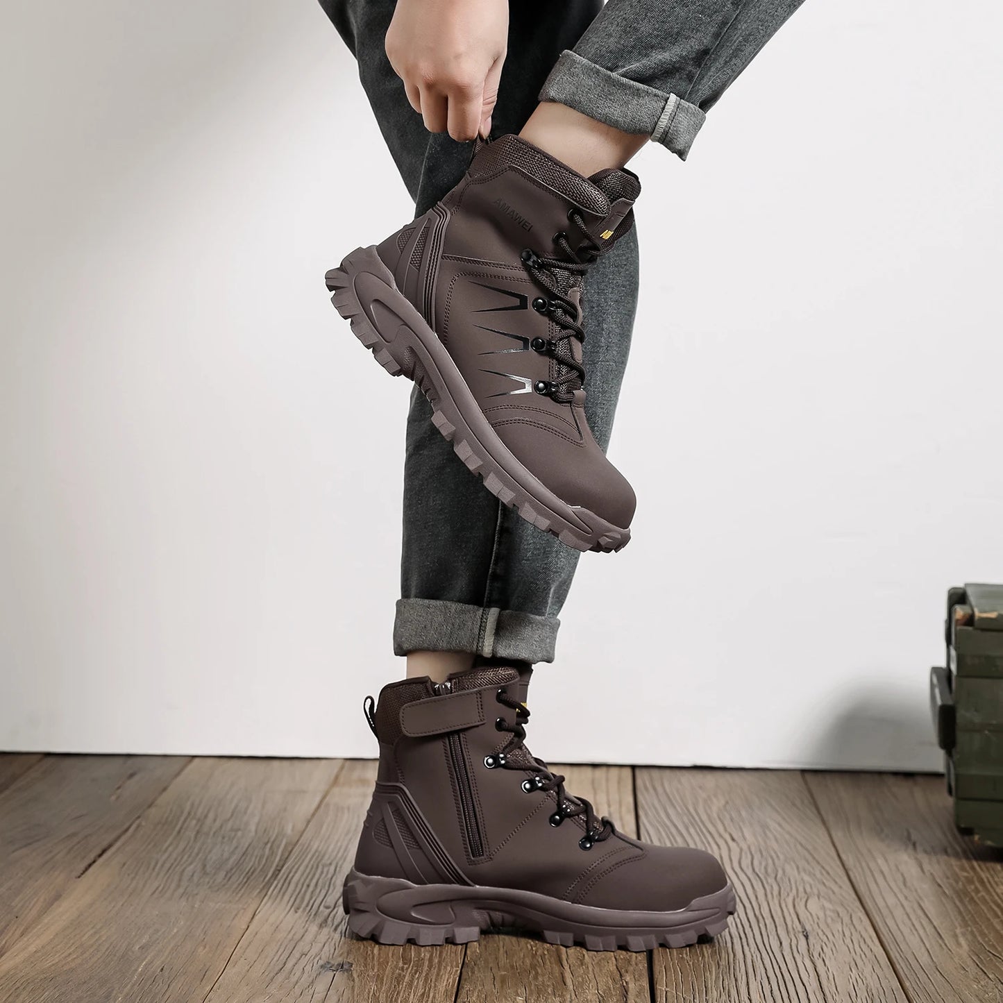 Zapatos de seguridad para el trabajo para hombres, zapatillas ligeras de trabajo protectoras, zapatos ligeros, zapatos transpirables, zapatos de trabajo antiperforación.