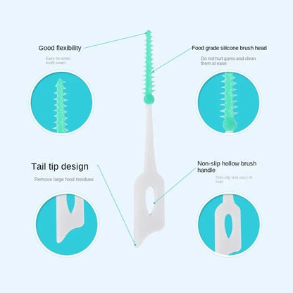 Cepillos interdentales de goma suave (150/200 unidades) para limpieza dental. Herramientas para el cuidado de la higiene bucal.