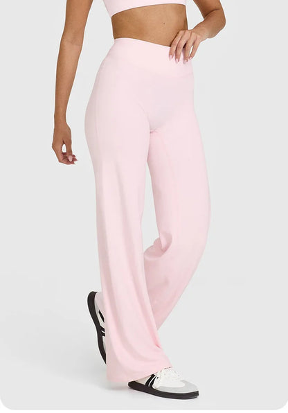 Pantalones deportivos rectos para mujer, sin la incomodidad de los pantalones de pierna ancha, ideales para yoga, ropa de fitness transpirable, pantalones casuales versátiles.
