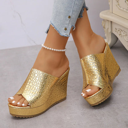 2025 Wedge Women Sandals Summer Retro Clip Toe Platform Sandals Woman Plus Size Trend Thick Bottom Shoes Women Zapatos De Mujer