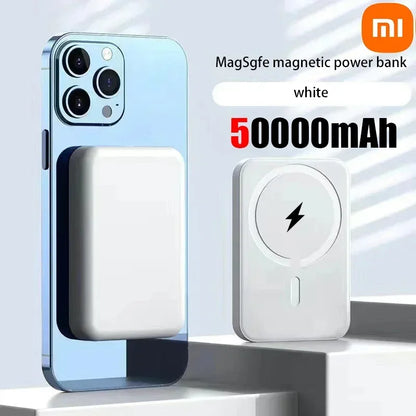 Banco de energía magnético portátil Xiaomi de 500000 mAh con cargador rápido inalámbrico de 25 W, gran capacidad, compatible con Magsafe para iPhone y Huawei.