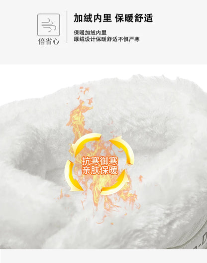 Nuevas botas de invierno para hombre, cálidas y afelpadas, hasta media pantorrilla, para exteriores, antideslizantes, impermeables, para nieve, zapatos de algodón a la moda para hombre.