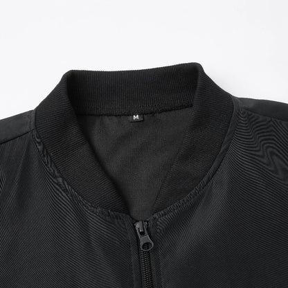 Chaqueta corta holgada de color liso con cuello de béisbol para hombre, abrigo fino informal de negocios, tendencia primavera-otoño 2024