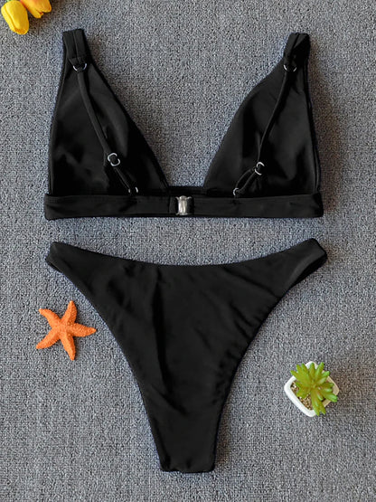 Bikini 2025 Micro Traje de Baño Sexy para Mujer, Traje de Baño Push Up, Conjunto de Bikini de Dos Piezas, Bañador Sólido, Traje de Baño para Mujer.