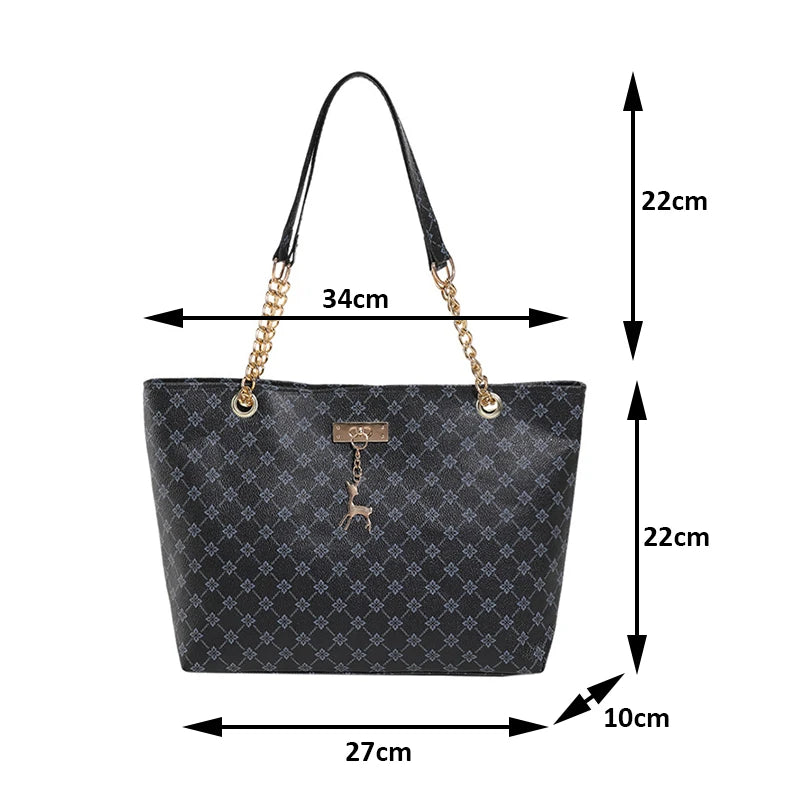 Nuevo bolso de mano para presbicia, de piel suave y textura, de gran capacidad, para mujer, con accesorios colgantes, bolso de hombro.