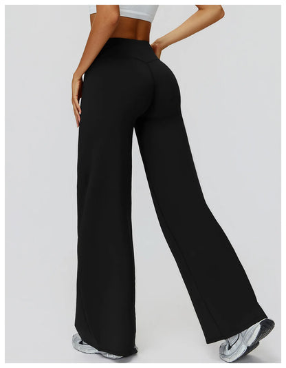 Women High Waist Wide Leg Pants Leggings Fitness Bell-bottoms Yoga Flared Leggings Push Up Gym Workout Flared Pants Sportswear