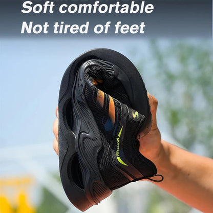 Zapatos de seguridad para hombre, zapatos de trabajo para hombre, zapatos transpirables, antideslizantes, con puntera de acero y antiperforación, zapatos de moda para hombre, zapatos deportivos para hombre.