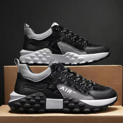 Zapatillas de correr cómodas para hombre, transpirables, de corte bajo, de moda, con suela gruesa, estilo coreano, primavera 2025
