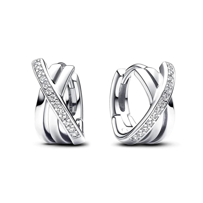 Pendientes de plata 925 con forma de corazón infinito y lazo brillante, originales, para mujer, regalo, joyería fina, 2025