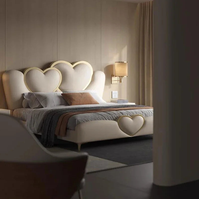 Cabecero europeo sencillo para cama doble de madera, estilo estudio, nórdico, con marco Queen, cama doble de lujo, moderno y moderno, muebles para el hogar Beliche
