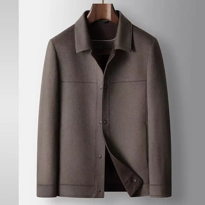 2025 Autumn/Winter New Men's Woolen Coat with 95% Wool Content, Cashmere Warmth, Light Luxury Business Leisure Woolen Coat