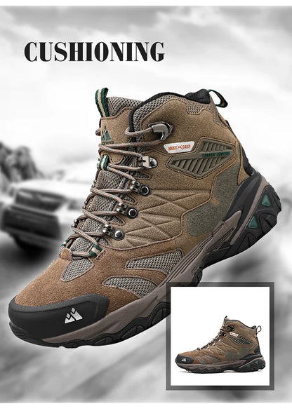 Botas de invierno HIKEUP para hombre, botas de senderismo para exteriores, de ante, de caña alta, impermeables, tácticas, de combate, militares.