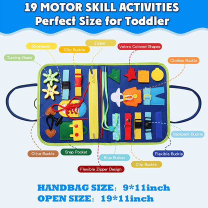 Tablero de actividades sensoriales Montessori Toys para desarrollar habilidades motoras, tablero de aprendizaje para niños pequeños, regalo de Navidad.